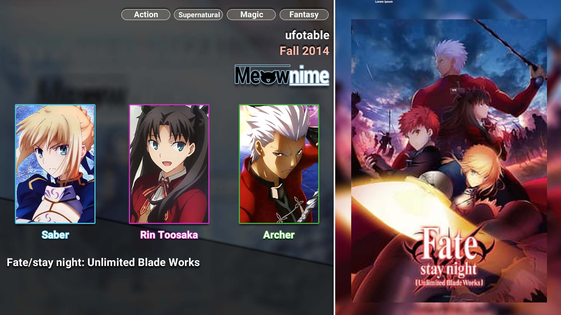 Fate stay night Unlimited Blade Works